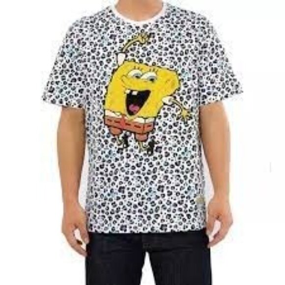 Nickelodeon SpongeBob T-Shirt Size XL Boys Cheetah Pattern Crew Neck New NWT - Picture 9 of 12